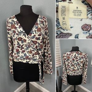 Sky & Sparrow Long sleeve crop top